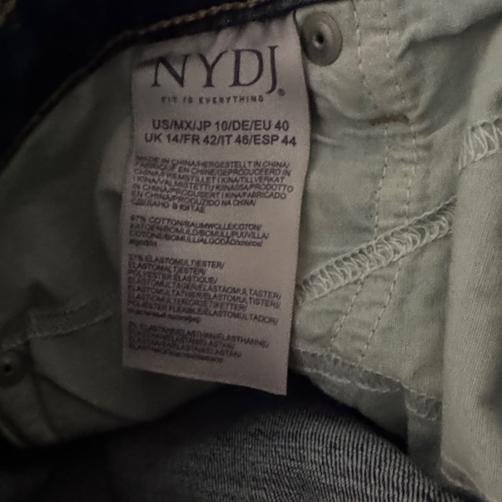 NYDJ Wide Leg Cropped Denim Capris Size 10 NWT - Picture 9 of 9